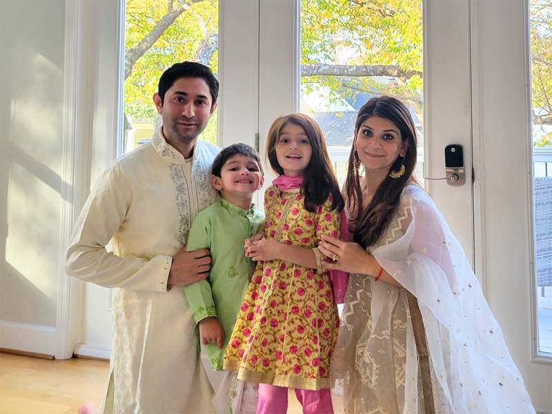 Krishan Wanchoo and his family celebrating Diwali