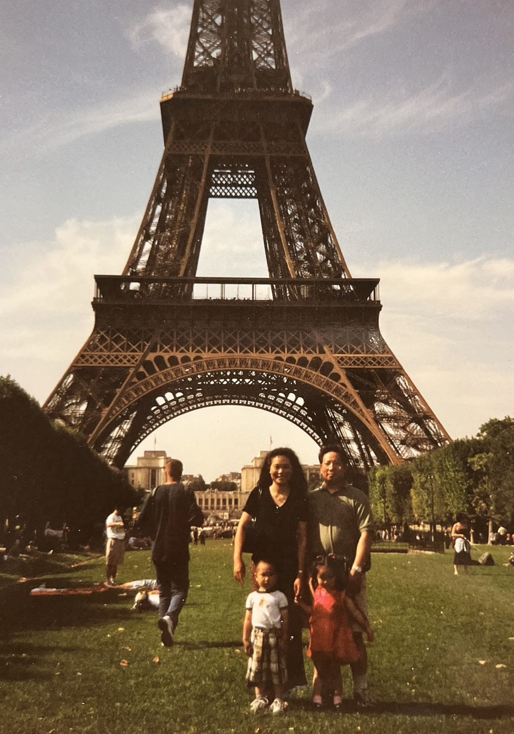 Jennifer Song and her family in Paris, France.