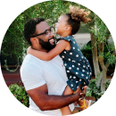father and daughter hugging