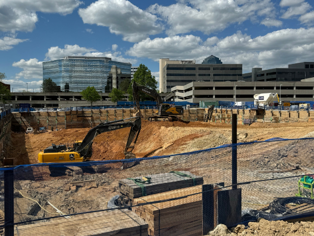 Construction site for the Exchange at Spring Hill development.