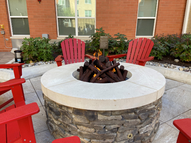 Firepit at the apartment community