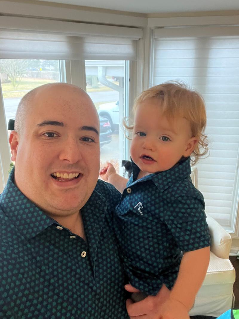 John and his son during the holidays