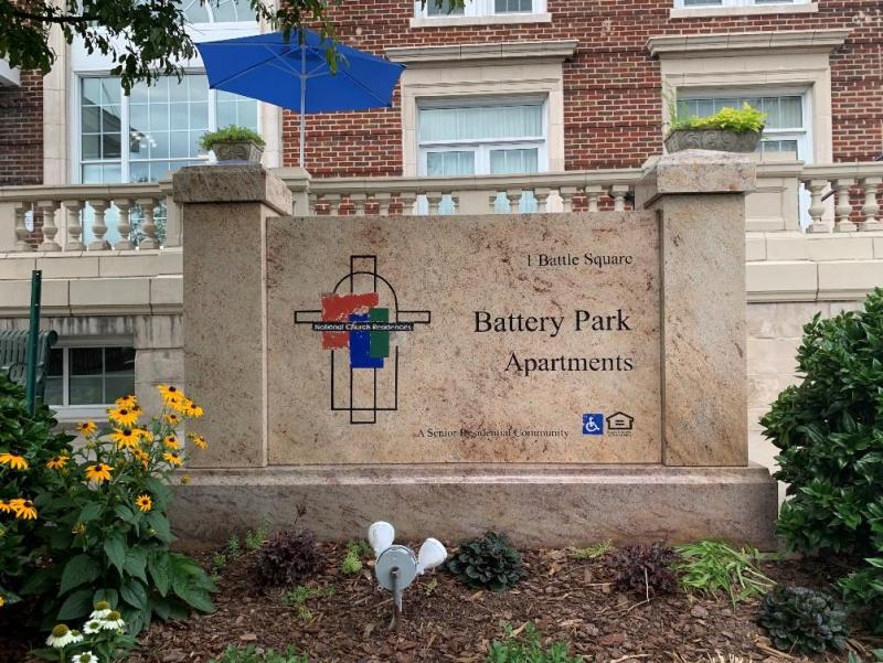 Sign of Battery Park Senior Apartments