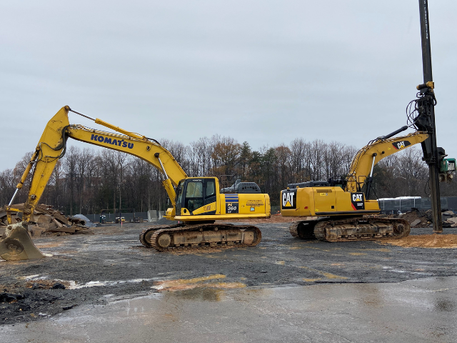 Bulldozers at construction site