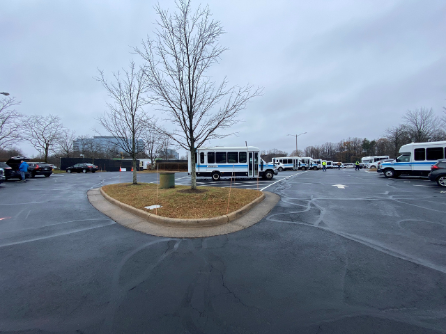 Parking lot in front of Fairfax County Government Center