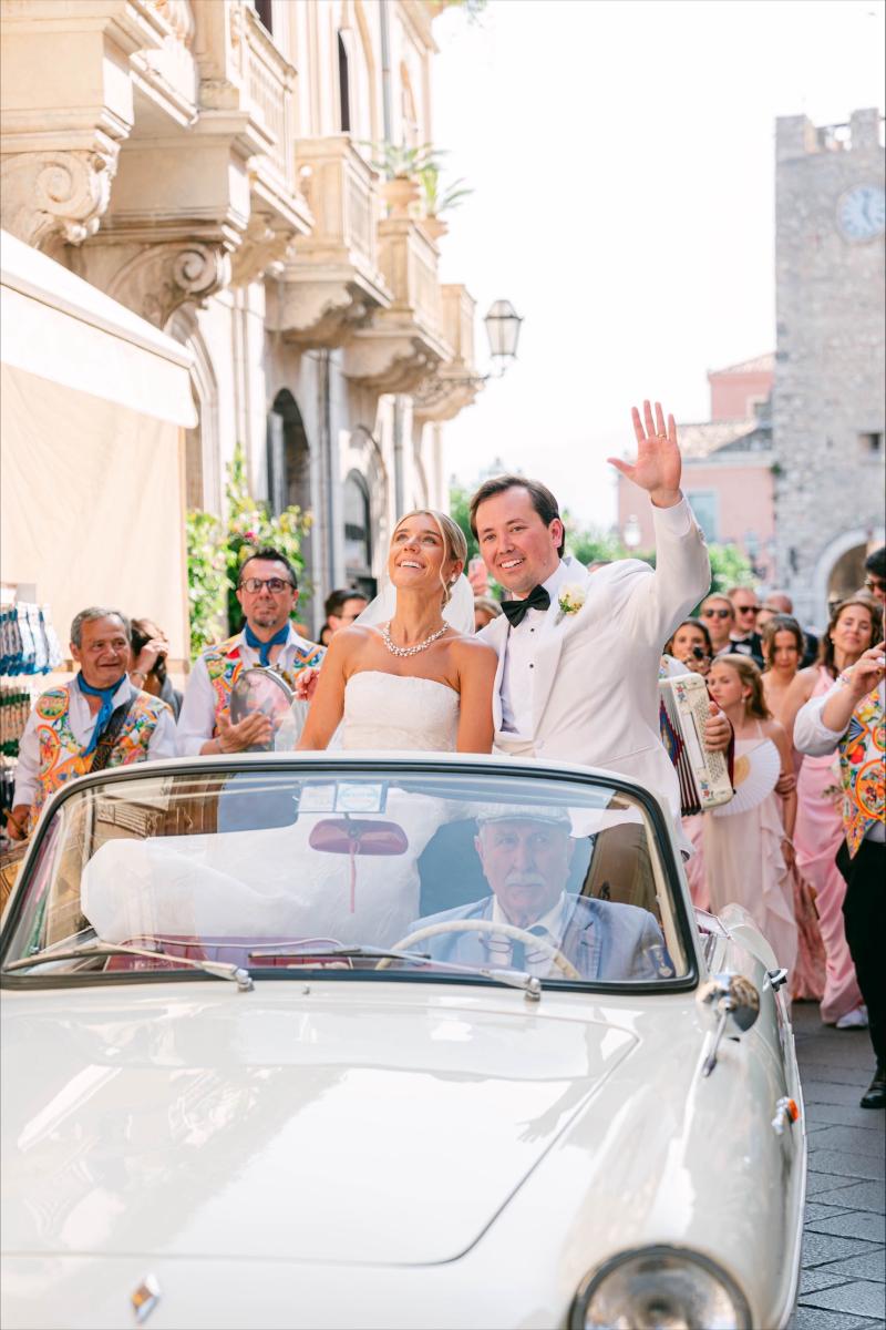Matt and his wife at their wedding in Sicily 