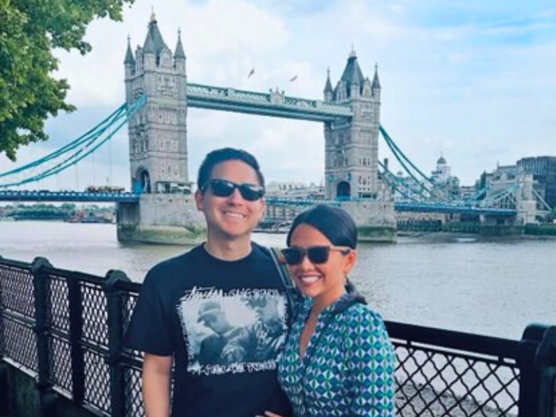 Chris and his wife in London this past year.